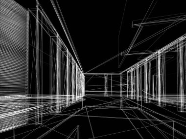 dahili salonun tasarımı, 3D görüntüleme