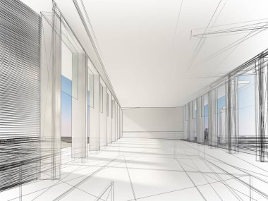dahili salonun tasarımı, 3D görüntüleme