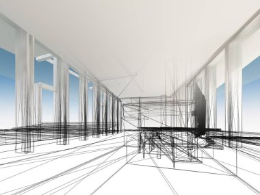 dahili salonun tasarımı, 3D görüntüleme