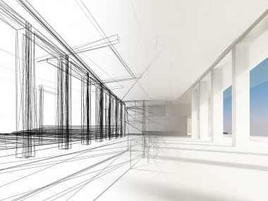 dahili salonun tasarımı, 3D görüntüleme