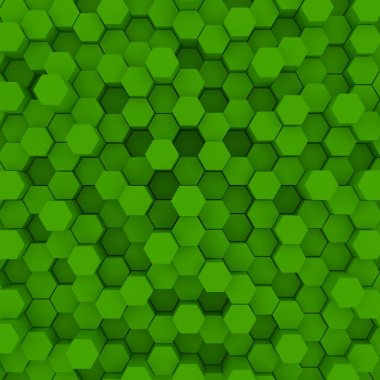 Yeşil altıgen desen backgrond. 3D render
