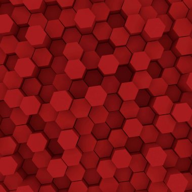 Kırmızı altıgen desen backgrond. 3D render