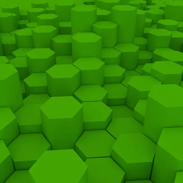 Grön hexagon mönster backgrond. 3D-rendering — Stockfoto