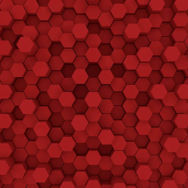 빨간 육각형 패턴 backgrond입니다. 3 차원 렌더링 — 스톡 사진