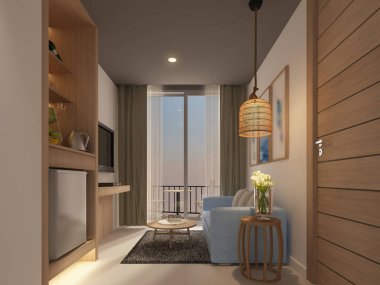 Oturma odasının tasarımı, 3D görüntüleme