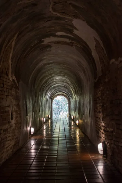 Old Tunnel Wat Umong Suan Puthatham Temple Chiang Mai Thailand — Stock Photo, Image