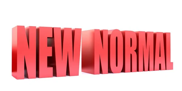Nieuwe Normale Rendering Het Woord Van Nieuwe Normale Witte Achtergrond — Stockfoto