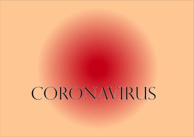 Parlak arka planda Coronavirus afişi turuncu ve kırmızı