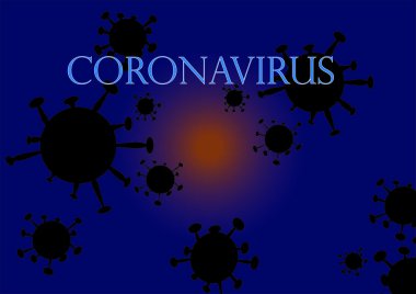 Mavi arka planlı Coronavirus uyarısı