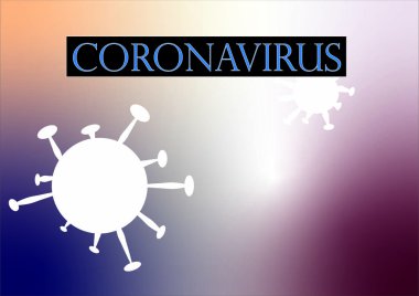 Coronavirus renkli arkaplanda dijital illüstrasyon uyarısı