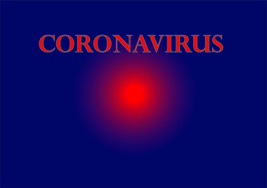 Mavi arkaplanda kırmızı Corona virüsü dijital illüstrasyon