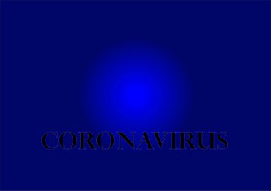 Koyu arkaplanda mavi tonda Coronavirus afişi