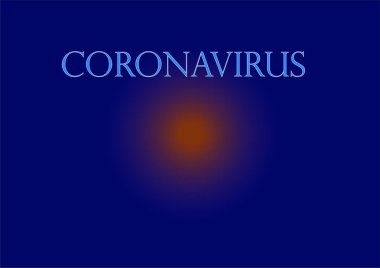 Mavi pankartta Coronavirus gribi ve salgın dijital illüstrasyon