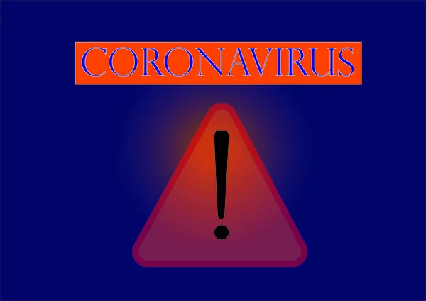 Coronavirus Varning Med Röd Varningsskylt Digital Illustration — Stockfoto