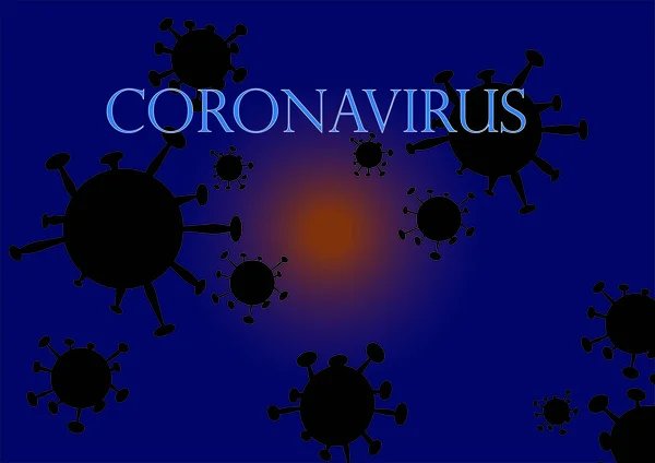 Εικονογράφηση Της Προειδοποίησης Coronavirus Μπλε Φόντο — Φωτογραφία Αρχείου