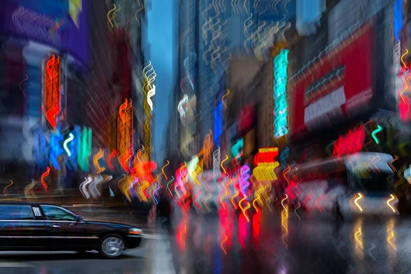 Nacht stad van opzettelijke motion blur — Stockfoto