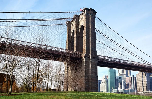 Бруклинский мост крупным планом — стоковое фото