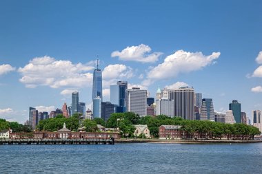 panoramic views of the New York City Manhattan clipart