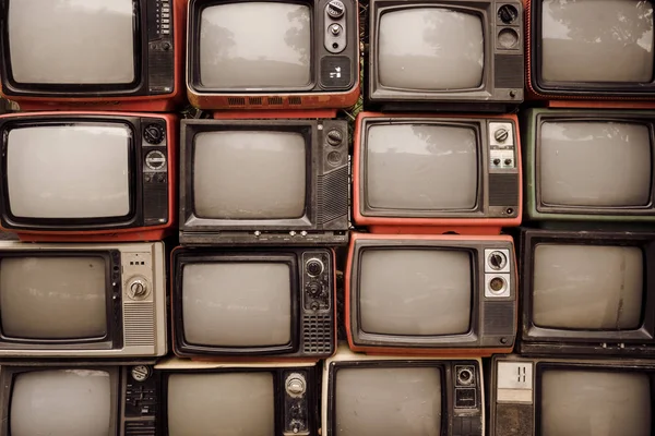Patroon muur van retro televisie — Stockfoto