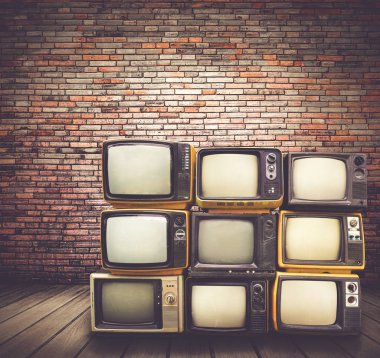 eski oda katta Retro televizyon kazık