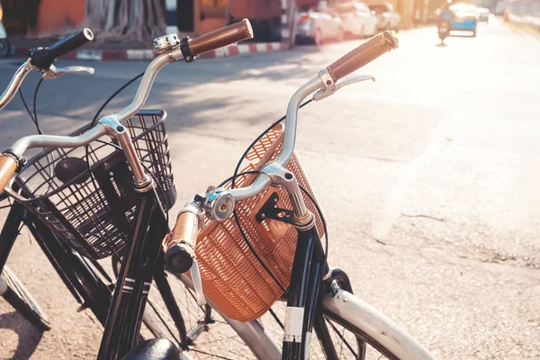 Ряд винтажного велосипеда — стоковое фото