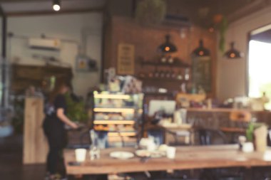 Kafe - Kafe bokeh arkaplanlı bulanık