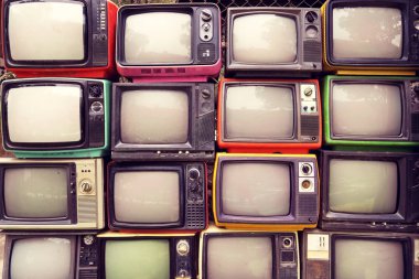 yığın renkli retro televizyon