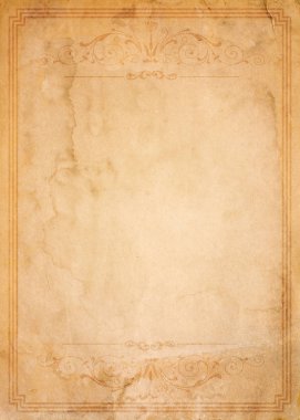 Desenli vintage çerçeve ile eski kağıt
