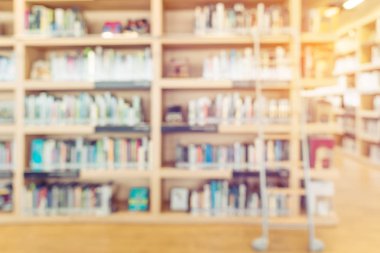 Kütüphane oda içinde bulanık bookshelf