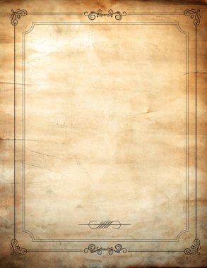 Desenli vintage çerçeve ile eski kağıt