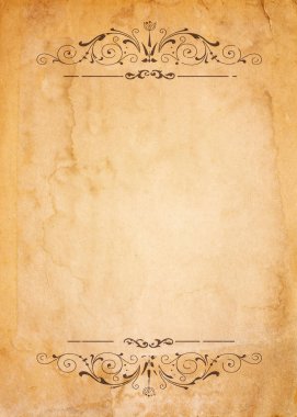 Desenli vintage çerçeve ile eski kağıt