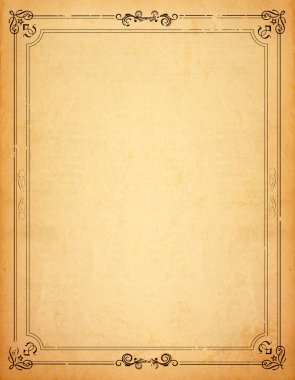 Desenli vintage çerçeve ile eski kağıt