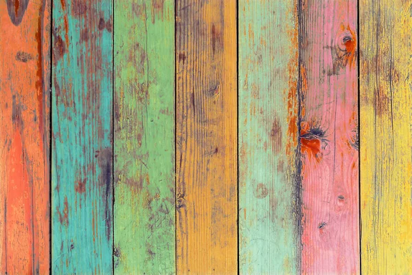 Obras de arte coloridas pintadas em material de madeira — Fotografia de Stock