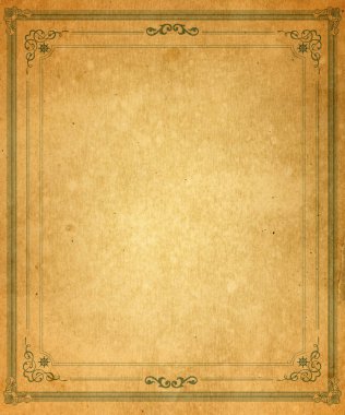 Desenli vintage çerçeve ile eski kağıt