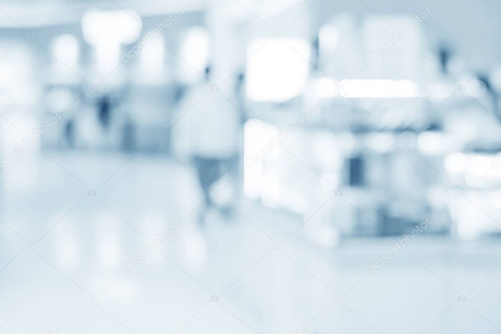 blurred interior of hospital 
