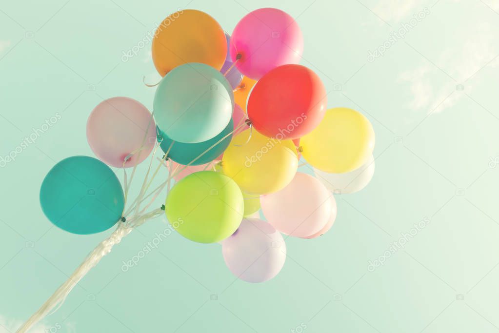 Colorful balloons of party