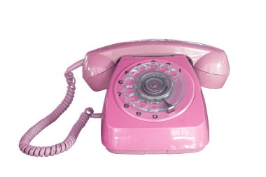 Vintage telefon pembe renk 