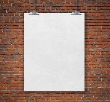 bir ip üzerinde boş beyaz poster