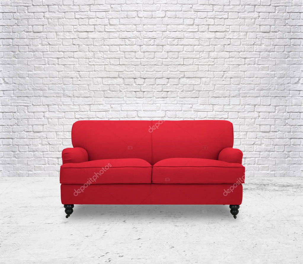 modern red sofa