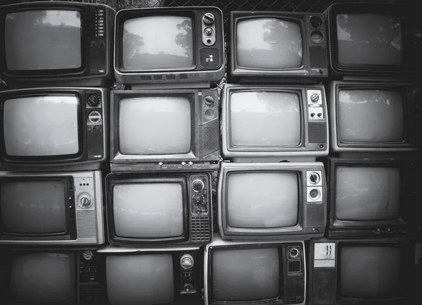 Preto e branco retro televisão — Fotografia de Stock