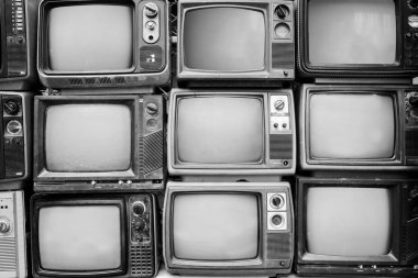 siyah ve beyaz retro televizyon