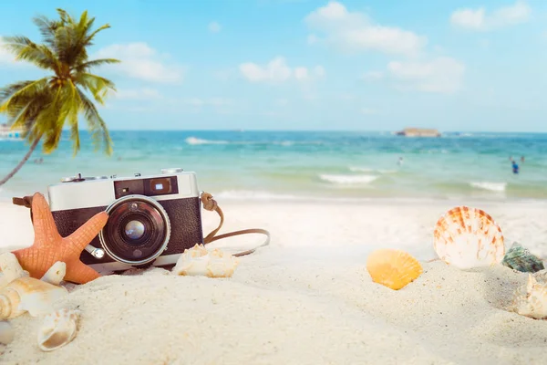 Travel summer beach background — Stock Photo, Image