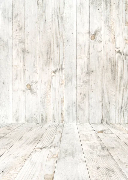 Salle de planches de bois blanc et fond — Photo