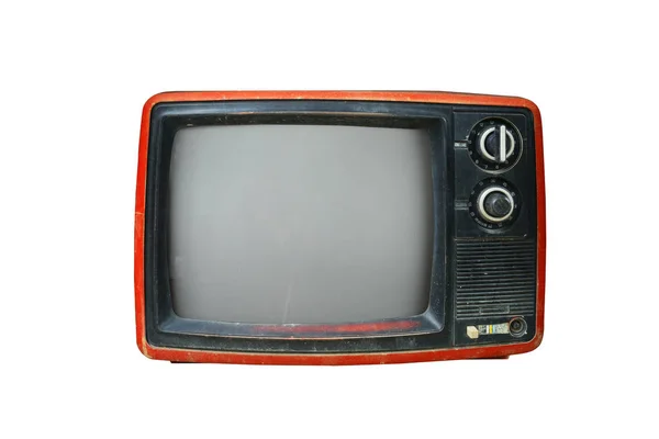 TV vintage isolata su bianco — Foto Stock