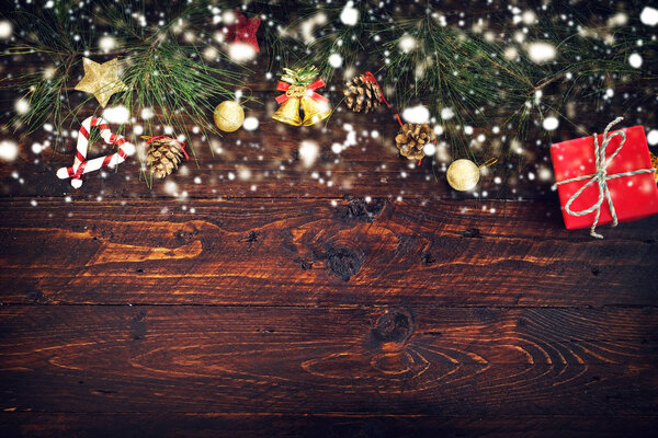 Рождественский фон с декорациями