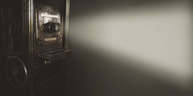 Vintage film projektör ışığı ile 