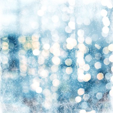 Kışın kar tanesi ile hafif bokeh