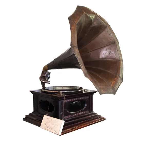 Gramophone isolate on white — Stock Photo, Image