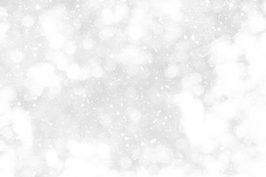 Beyaz parlak Noel soyut kar ile bulanıklık