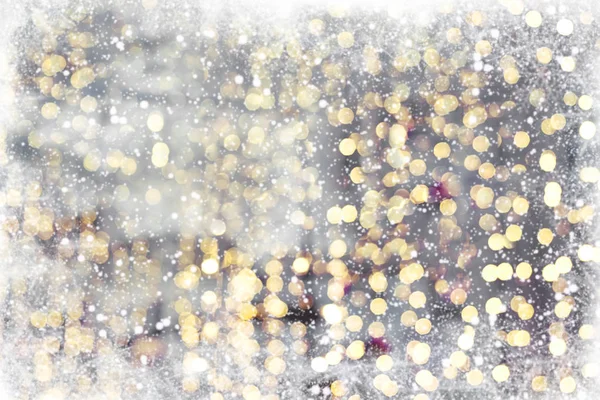 Brillo de oro Navidad abstracta nieve — Foto de Stock